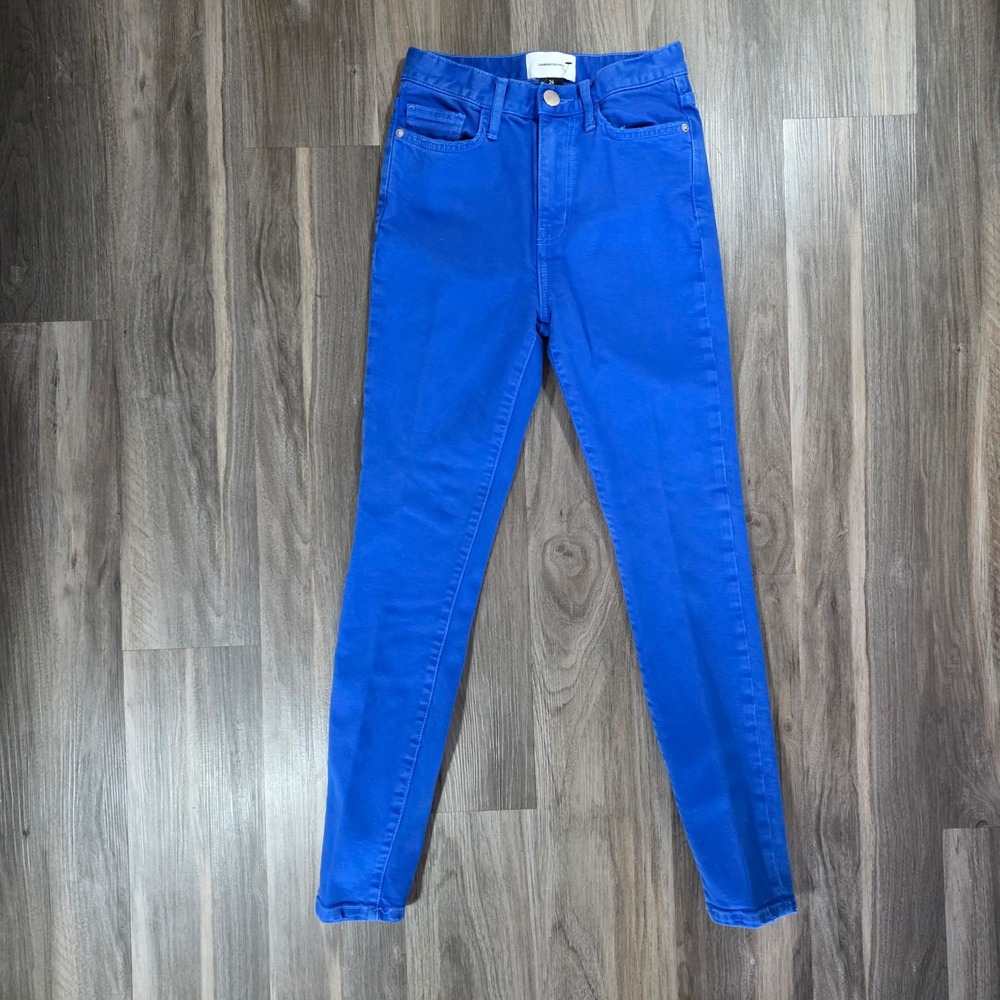 Current/Elliott High Rise Skinny Jeans Cobalt Blue Size 24 18-2-002760-PT00952‎